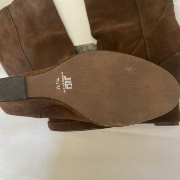 JLo by Jennifer Lopez, Copper Colored Suede to the calf wedged boots - Picture 4 of 5